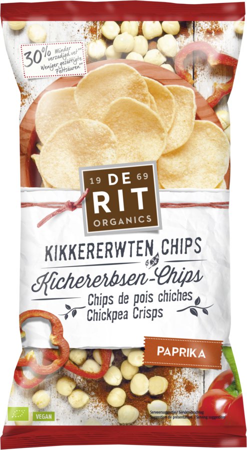 DeRit Kichererbsen Chips Paprika 75g Bio