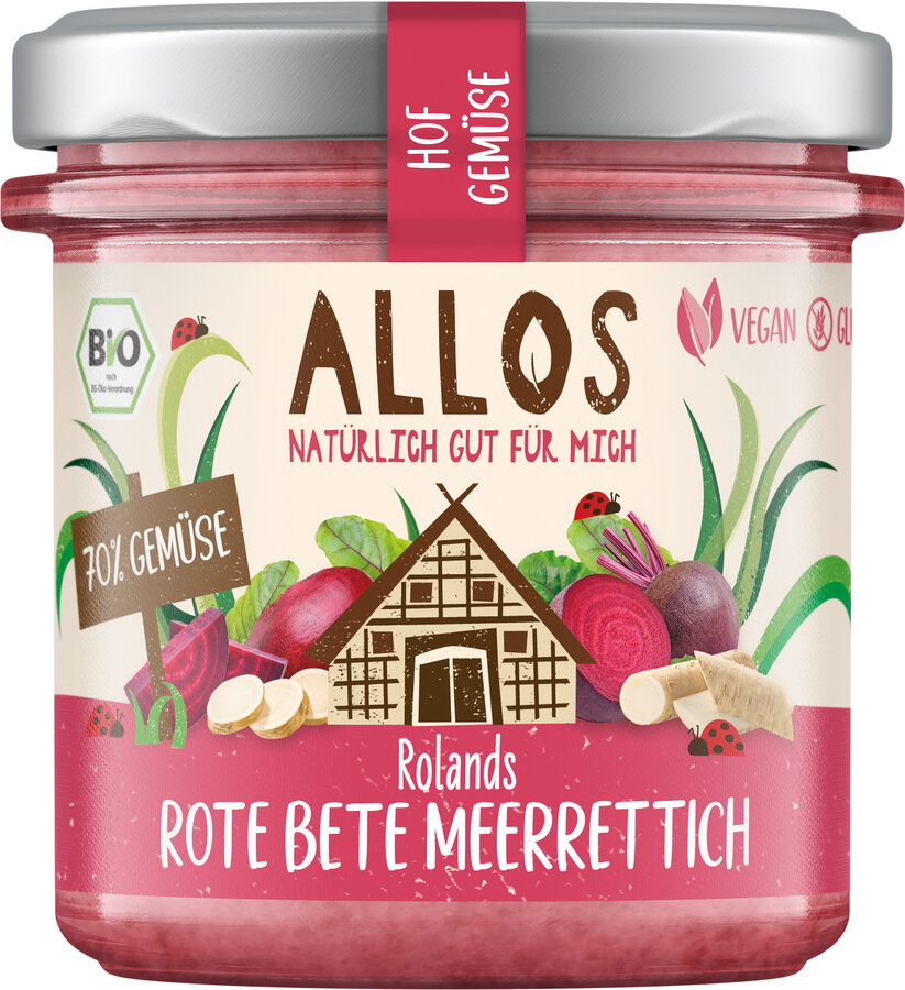 Allos Hof Gemüse Rote Bete Meerrettich 135g Bio vegan