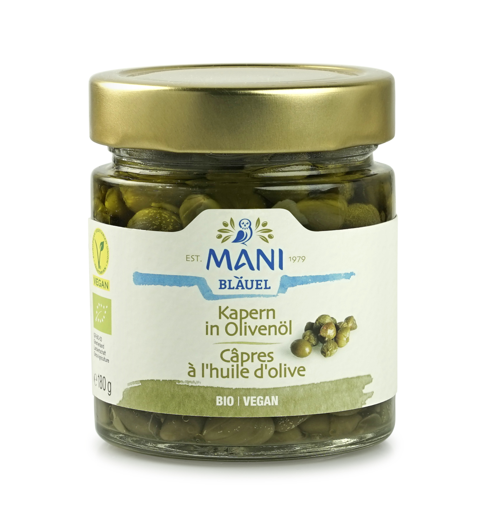 Mani Kapern in Olivenöl 180g Bio