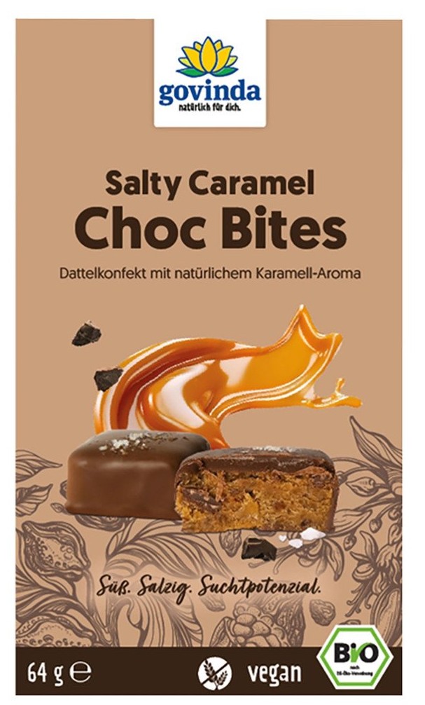 Govinda Dattelkonfekt Choco Bites Salty Caramel 64g Bio