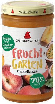 Zwergenwiese 70% Pfirsich Maracuja Agave 225g Bio gf