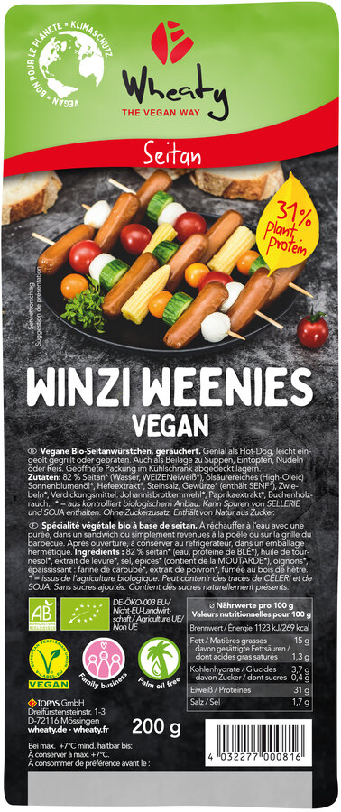Wheaty Winzi-Weenies 200g Bio vegan