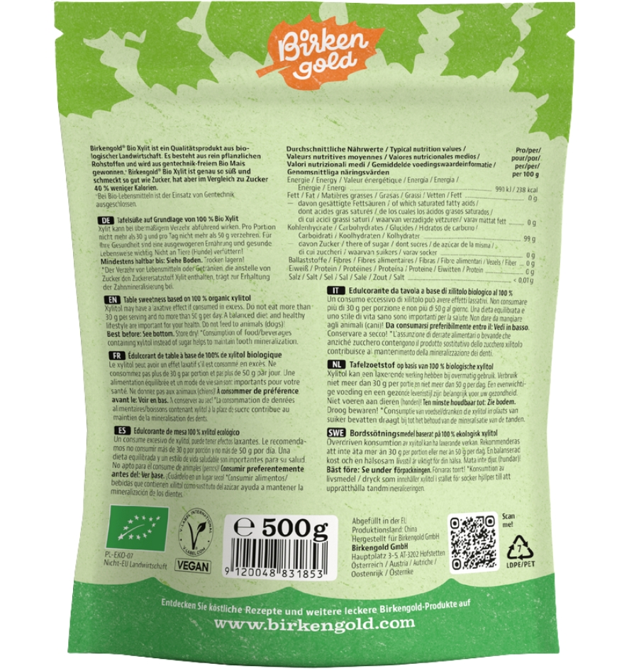 Birkengold Xylit Beutel 500g konv
