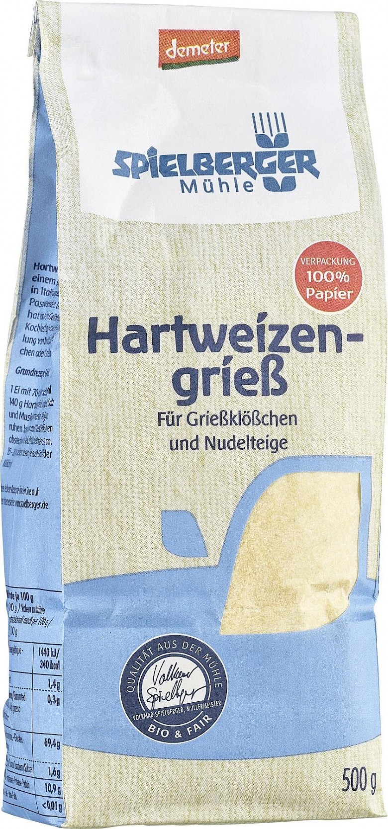 Spielberger Hartweizengriess 500g Demeter