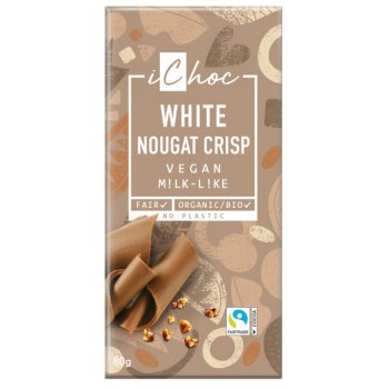 Vivani iChoc Schokolade White Nougat Crisp 80g Bio vegan