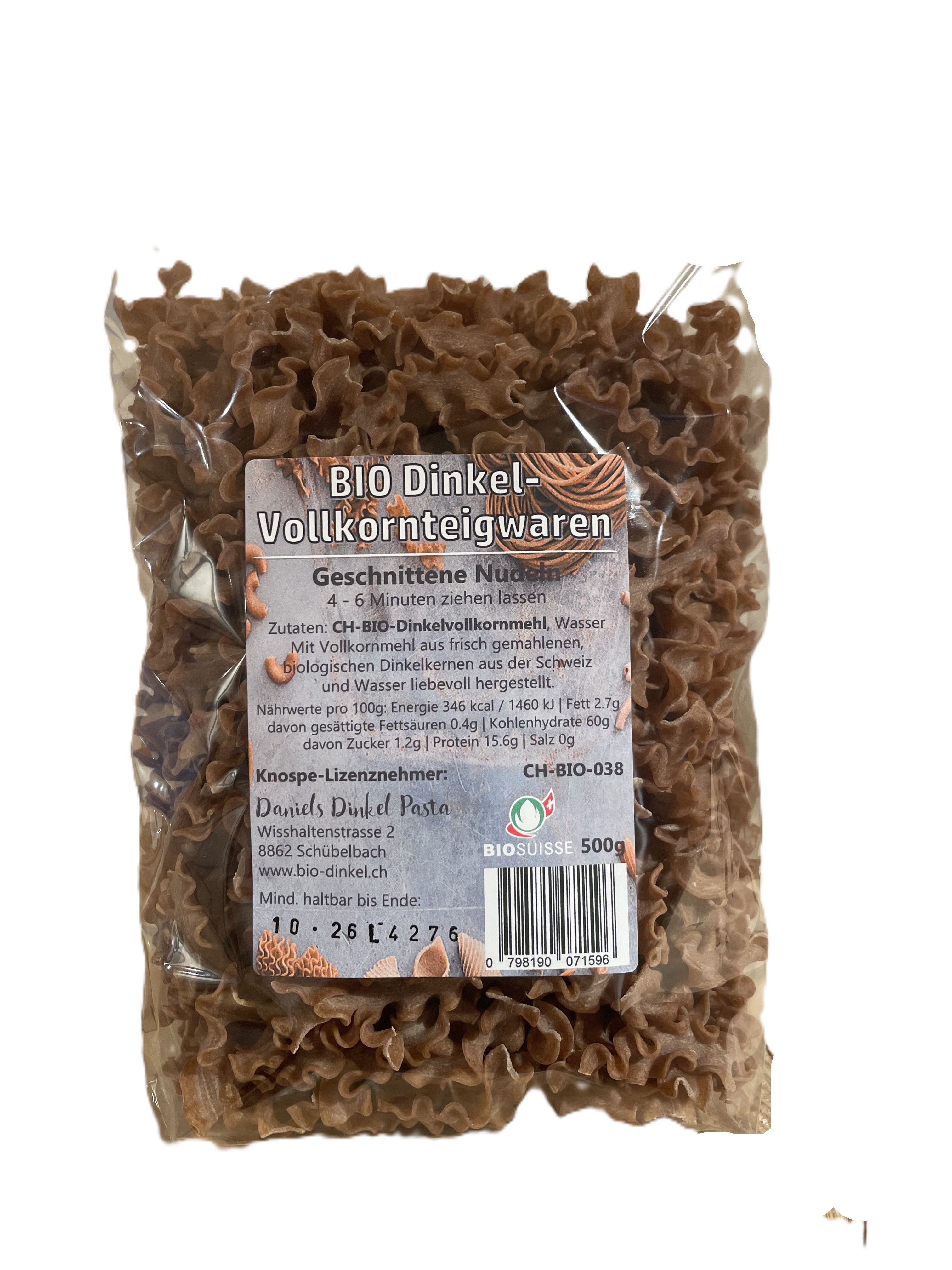 Daniels Dinkel Pasta Geschnittene Nudeln 500g Bio