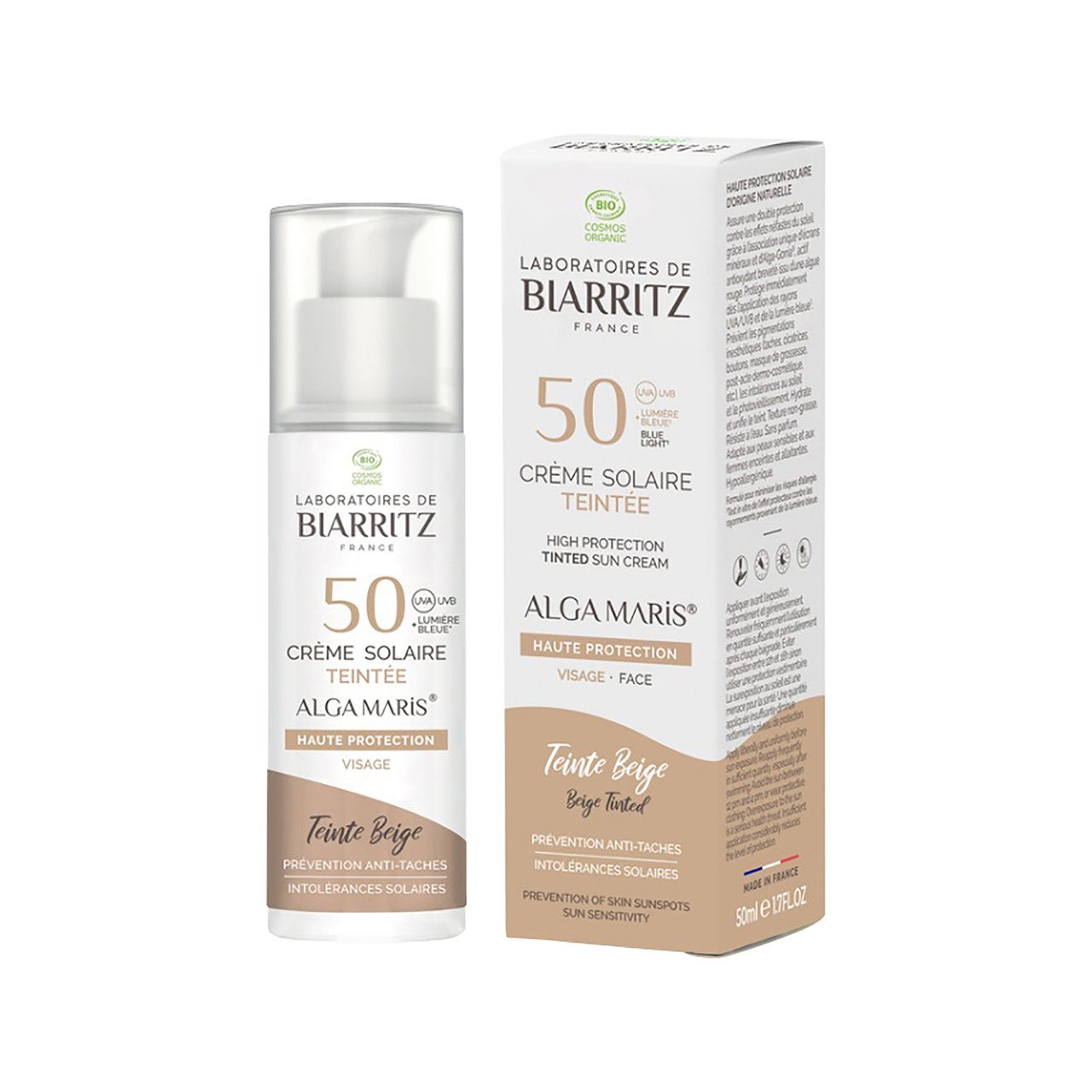 Laboratoires De Biarritz Algamaris getönte Sonnencreme Gesicht LSF50 beige 50ml