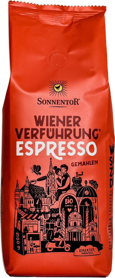 Sonnentor Kaffee Wiener Verführung Espresso gemahlen 500g Bio