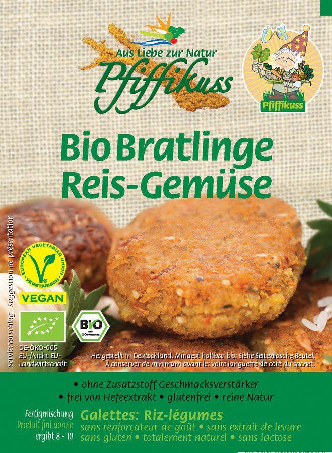 Pfiffikuss Bratlinge Reis Gemüse 150g Bio