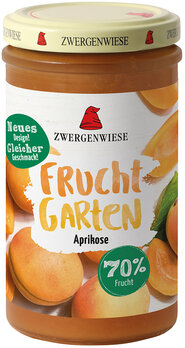Zwergenwiese 70% Konfitüre Aprikose Agave 225g Bio gf
