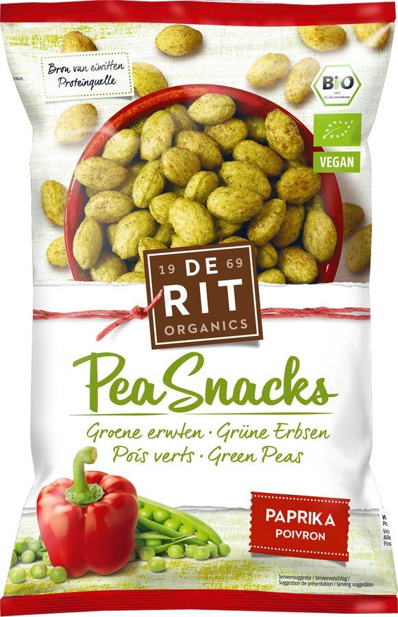 DeRit Pea Snacks Paprika 70g Bio vegan