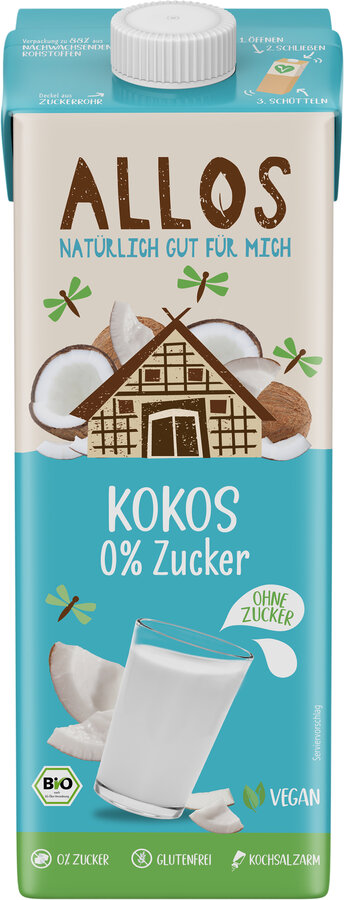 Allos Reis Kokos Drink 0% Zucker 1l Bio vegan