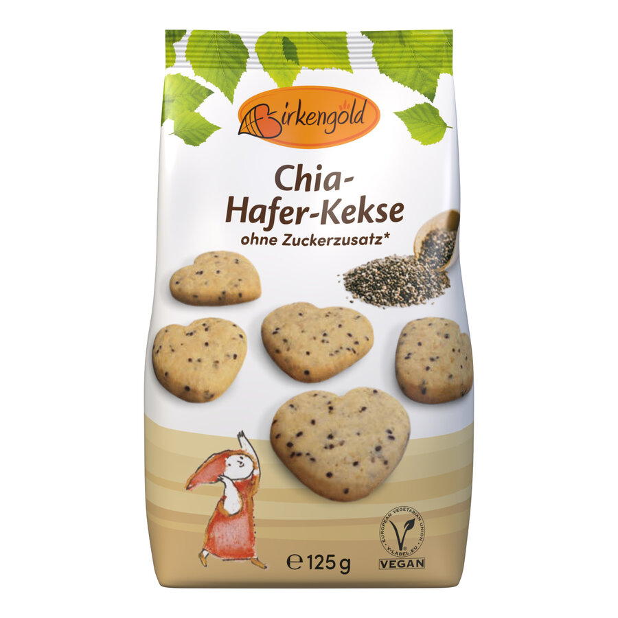 Birkengold Chia-Hafer Kekse 125g vegan