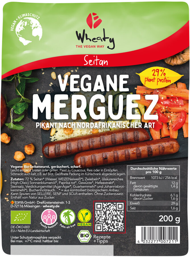 Wheaty Merguez Würstchen 200g Bio vegan