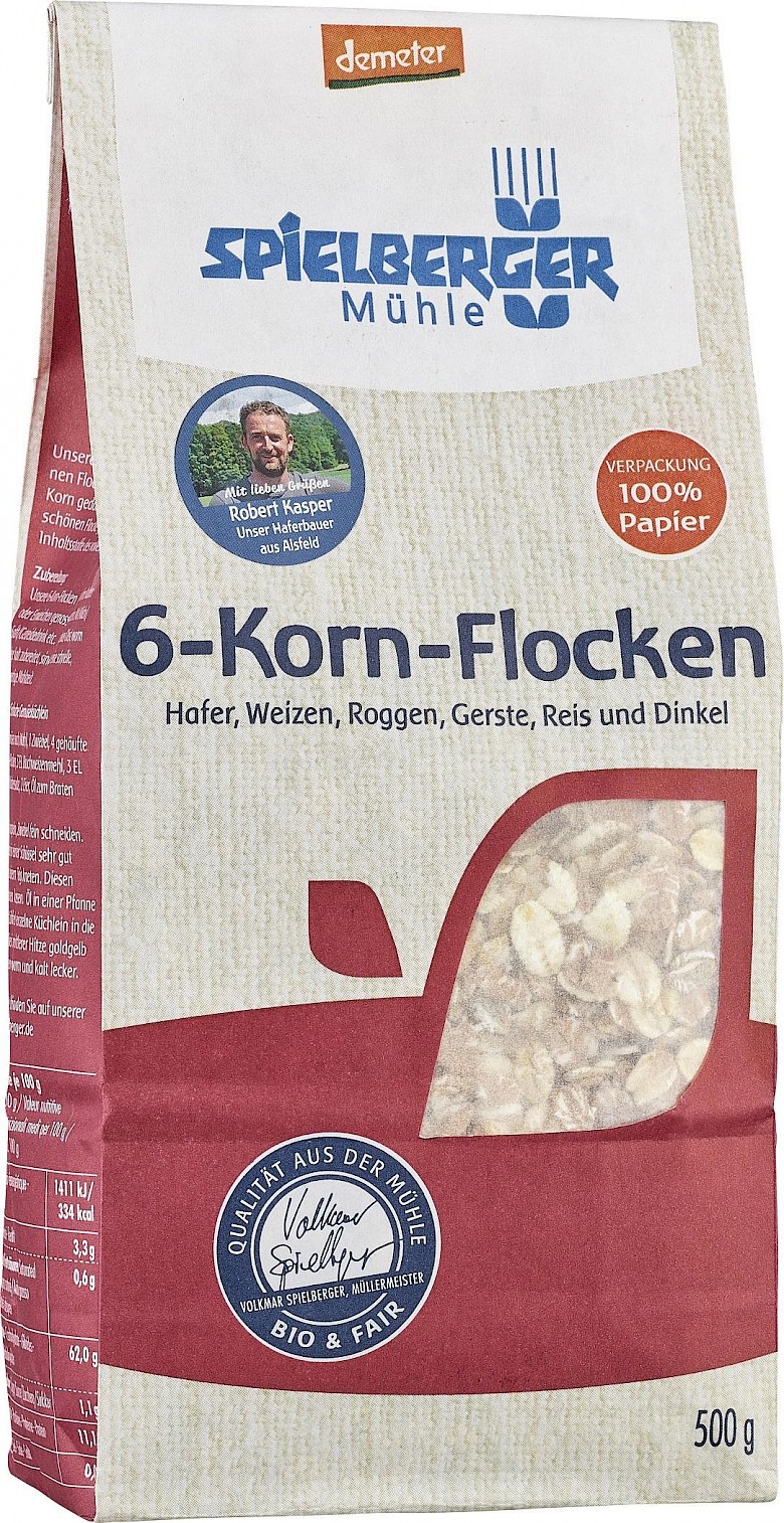 Spielberger 6-Korn Flocken 500g Demeter