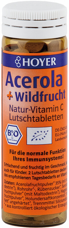 Hoyer Acerola & Wildfrucht Lutschtabletten 60Stk Bio