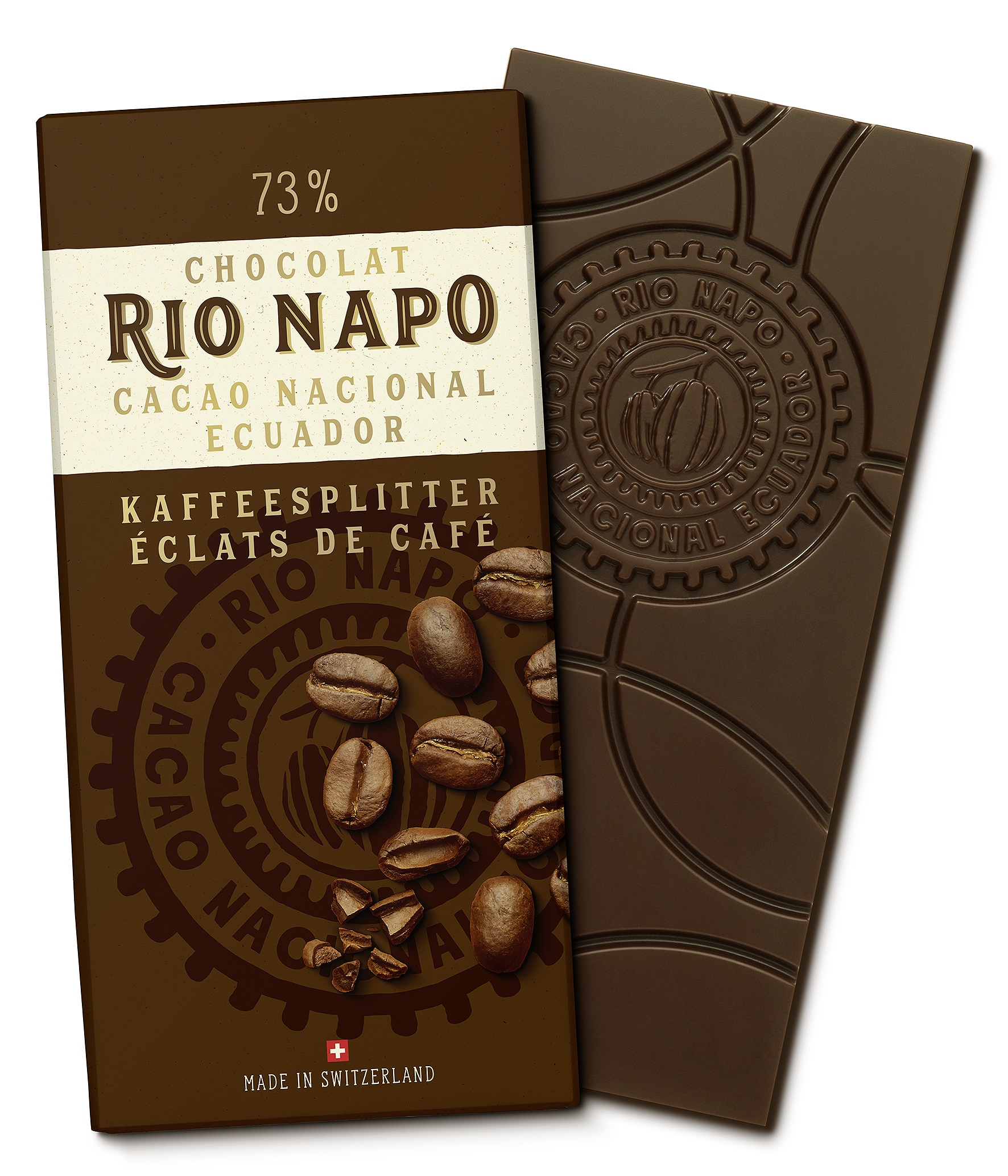 RioNapo Waldschokolade 73% mit Kaffeesplitter 70g Bio vegan