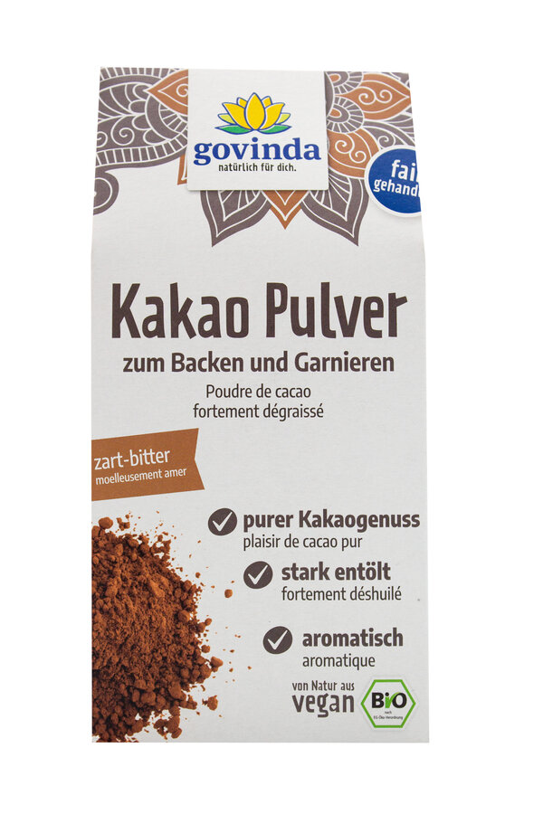 Govinda Kakao Pulver stark entölt 100g Bio vegan
