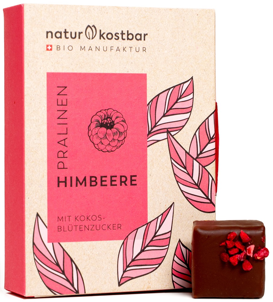 Naturkostbar Pralinen Himbeere 6 Stk 72g Bio vegan