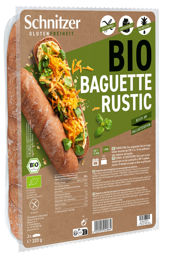 Schnitzer zAufb Baguette Rustic 320g Bio gf