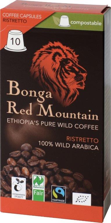 Bonga Red Mountain Kaffa Ristretto 10Kps Bio
