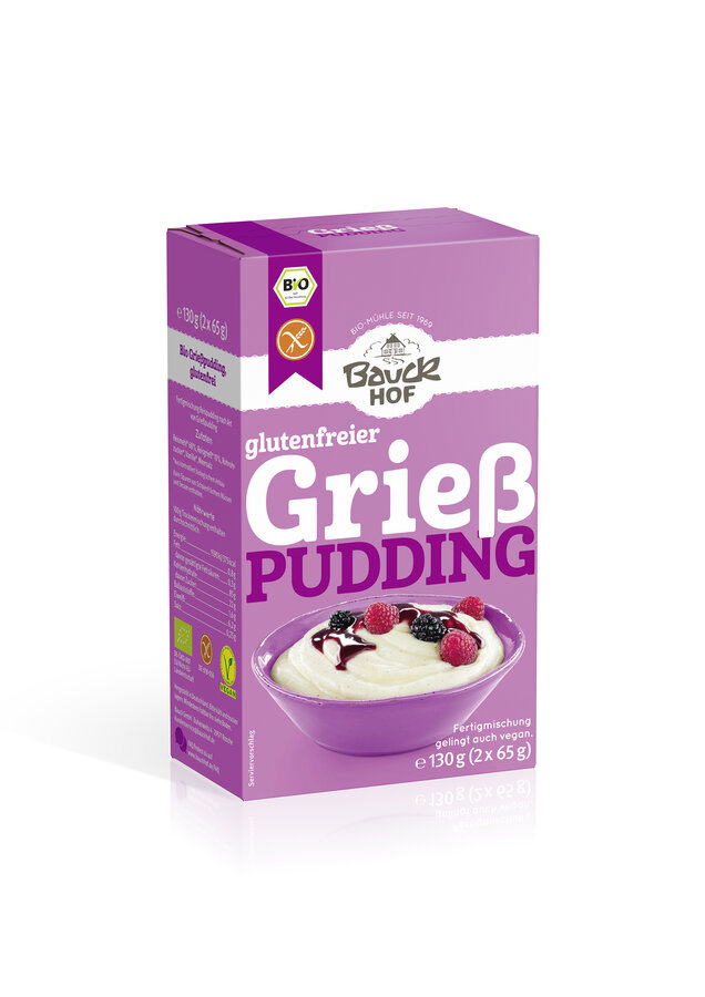 Bauck Pudding Gries Reis 2x65g Bio gf