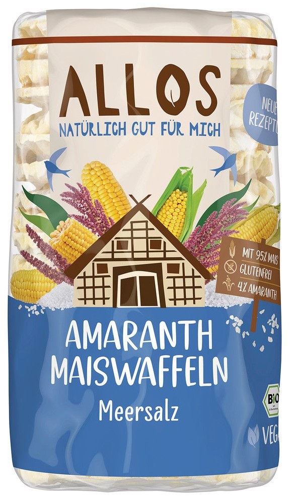 Allos Amaranth Maiswaffeln Meersalz 115g Bio