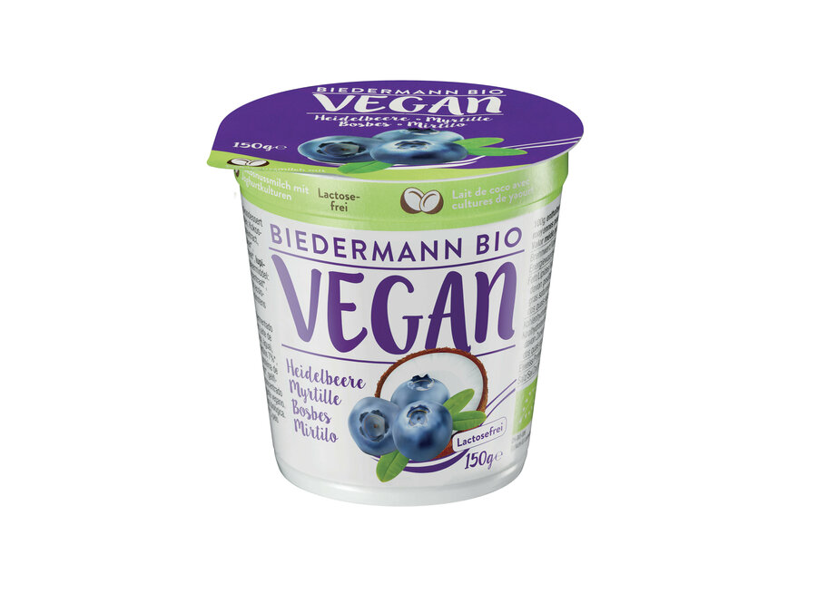 Biedermann JoghurtAlt Kokos Heidelbeere 150g Bio vegan